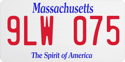MA license plate 9LW075