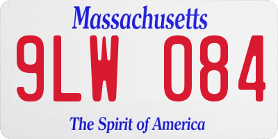MA license plate 9LW084