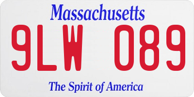 MA license plate 9LW089