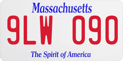 MA license plate 9LW090