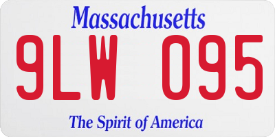 MA license plate 9LW095