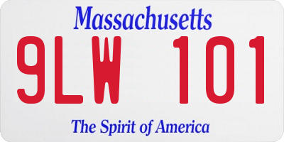 MA license plate 9LW101