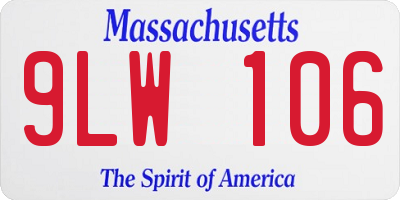 MA license plate 9LW106