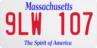 MA license plate 9LW107