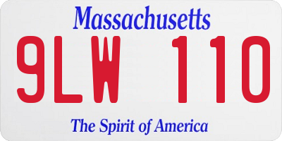 MA license plate 9LW110