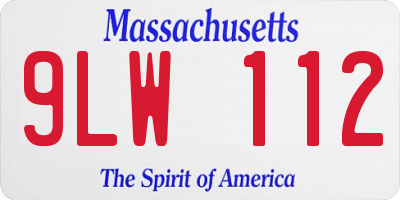 MA license plate 9LW112