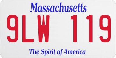 MA license plate 9LW119