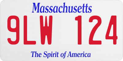 MA license plate 9LW124