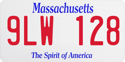 MA license plate 9LW128