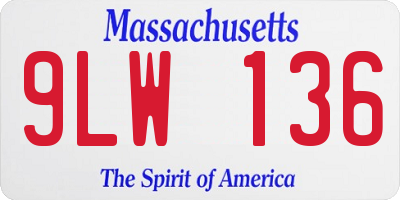 MA license plate 9LW136