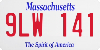 MA license plate 9LW141