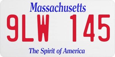 MA license plate 9LW145