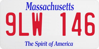 MA license plate 9LW146