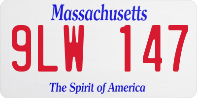 MA license plate 9LW147