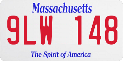 MA license plate 9LW148