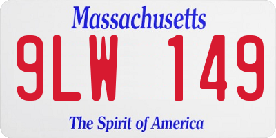 MA license plate 9LW149
