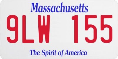 MA license plate 9LW155