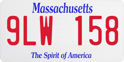 MA license plate 9LW158