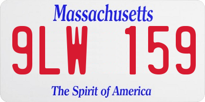 MA license plate 9LW159