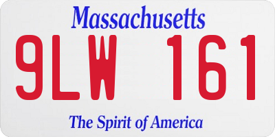 MA license plate 9LW161
