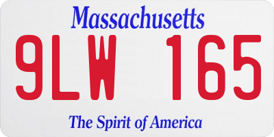 MA license plate 9LW165
