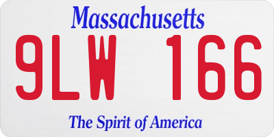 MA license plate 9LW166