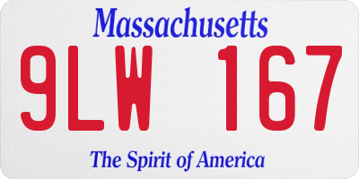 MA license plate 9LW167