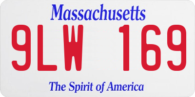 MA license plate 9LW169