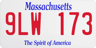 MA license plate 9LW173