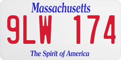 MA license plate 9LW174