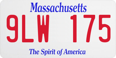 MA license plate 9LW175