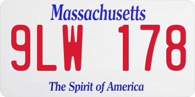 MA license plate 9LW178