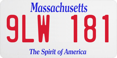 MA license plate 9LW181
