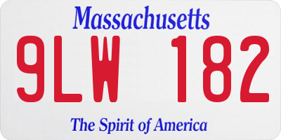 MA license plate 9LW182