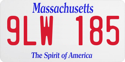 MA license plate 9LW185