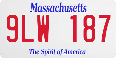 MA license plate 9LW187