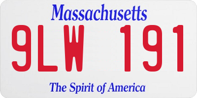 MA license plate 9LW191