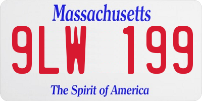 MA license plate 9LW199