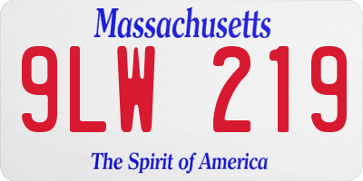MA license plate 9LW219