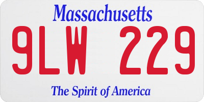 MA license plate 9LW229
