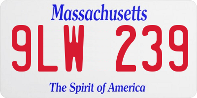 MA license plate 9LW239