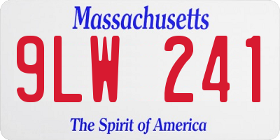 MA license plate 9LW241