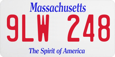 MA license plate 9LW248