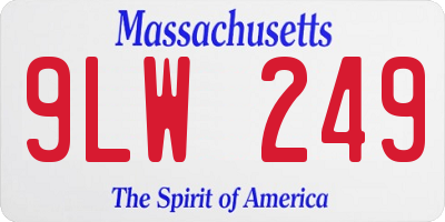 MA license plate 9LW249