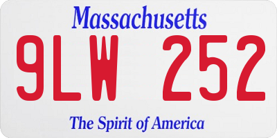 MA license plate 9LW252