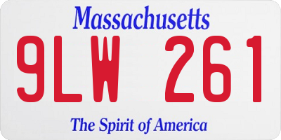 MA license plate 9LW261