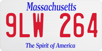 MA license plate 9LW264