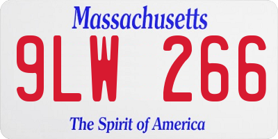 MA license plate 9LW266