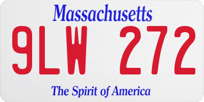 MA license plate 9LW272