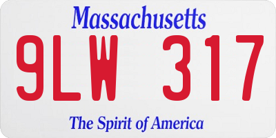 MA license plate 9LW317